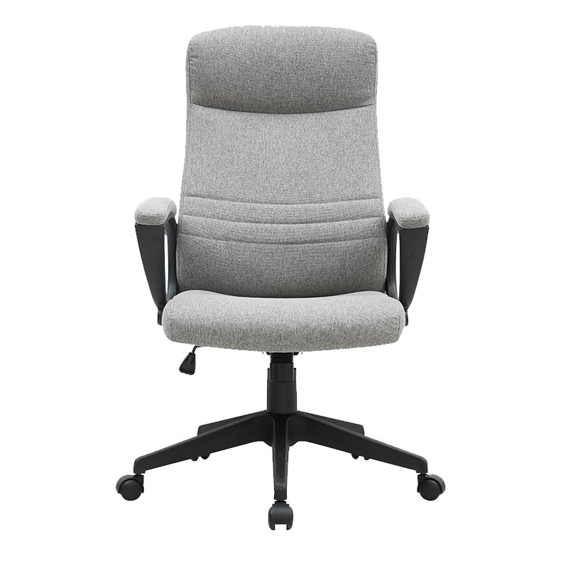 Grey Executive Office Chair with Upholstered Swivel High Capacity Adjustable Height Thick Padding Headrest and Armrest