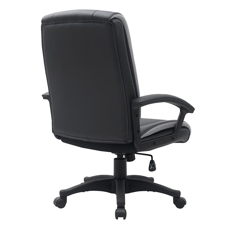 Black Leather Office Chair Mid Back Leather Desk Chair Modern Excutive Office Chair