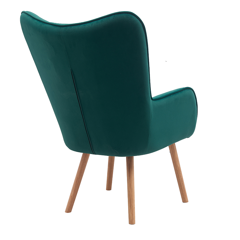 Velvet Accent Chair Modern Upholstered Side Armchair with Tapered Legs Tufted Button Wingback Sofa Chairs Tall Back Reading for Living Room 