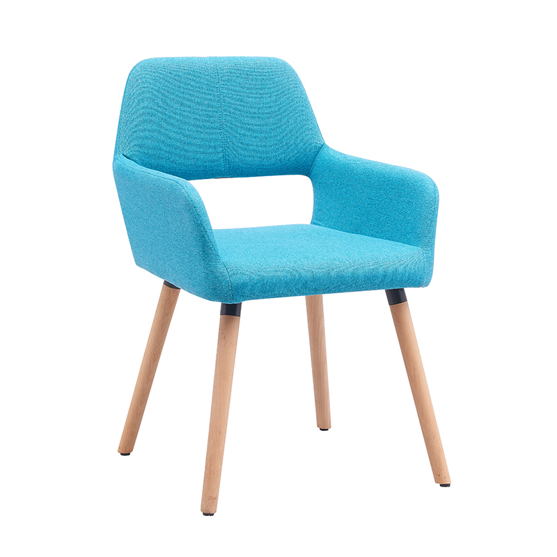 SHINERUN Dining Chair with Wooden Legs Fabric Accent Chair Leisure Chairs