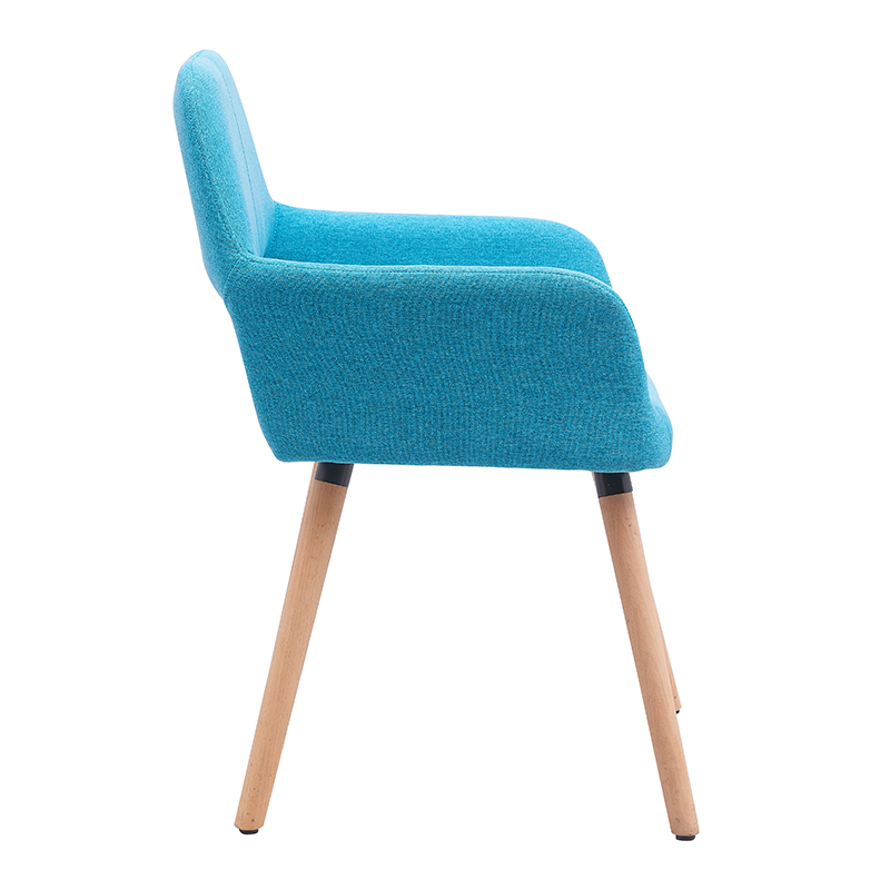 SHINERUN Dining Chair with Wooden Legs Fabric Accent Chair Leisure Chairs