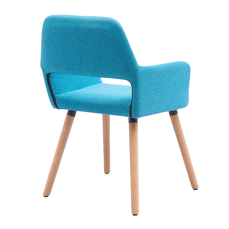 SHINERUN Dining Chair with Wooden Legs Fabric Accent Chair Leisure Chairs