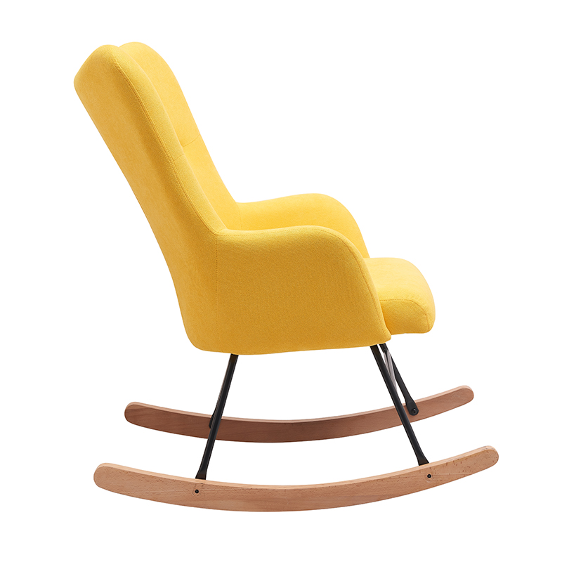 Modern Rocking Accent Chairs Upholstered Glider Rocker with High Backrest Reading Chair 