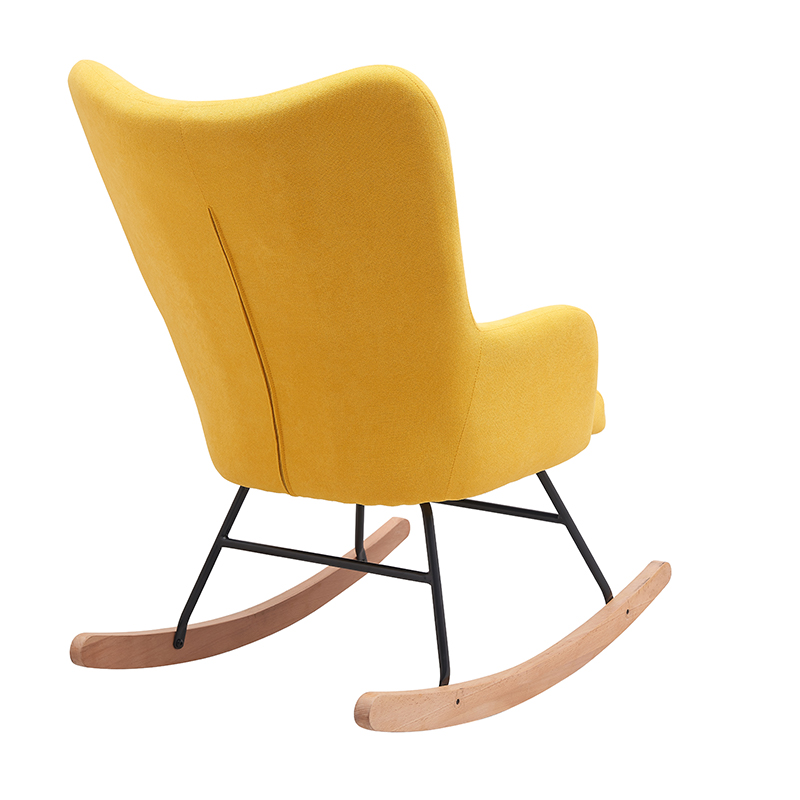 Modern Rocking Accent Chairs Upholstered Glider Rocker with High Backrest Reading Chair 