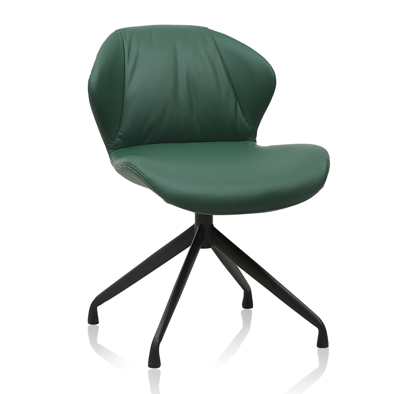 SHINERUN Upholstered Dining Chairs Comfortable Mid Century Modern Accent Chair with Sturdy Metal Legs Faux Leather Dinner Chairs