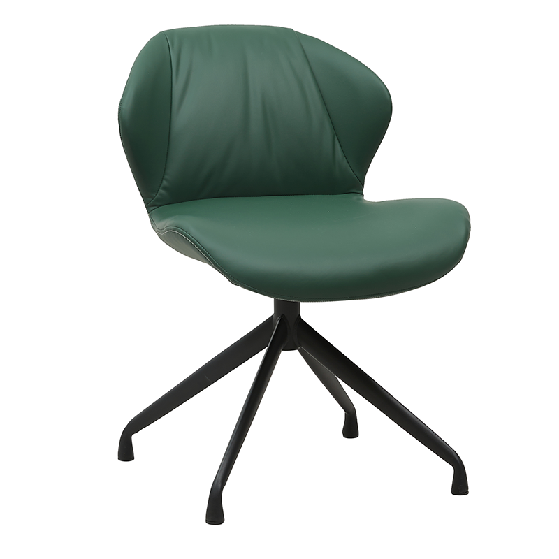 SHINERUN Upholstered Dining Chairs Comfortable Mid Century Modern Accent Chair with Sturdy Metal Legs Faux Leather Dinner Chairs