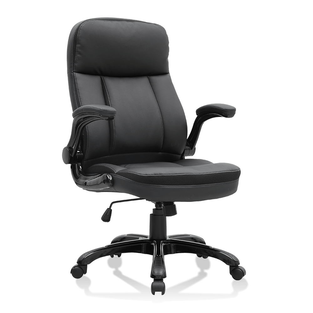Black Ergonomic Computer Desk Chair High Back Executive Leather Chair Adjustable Task Chair 